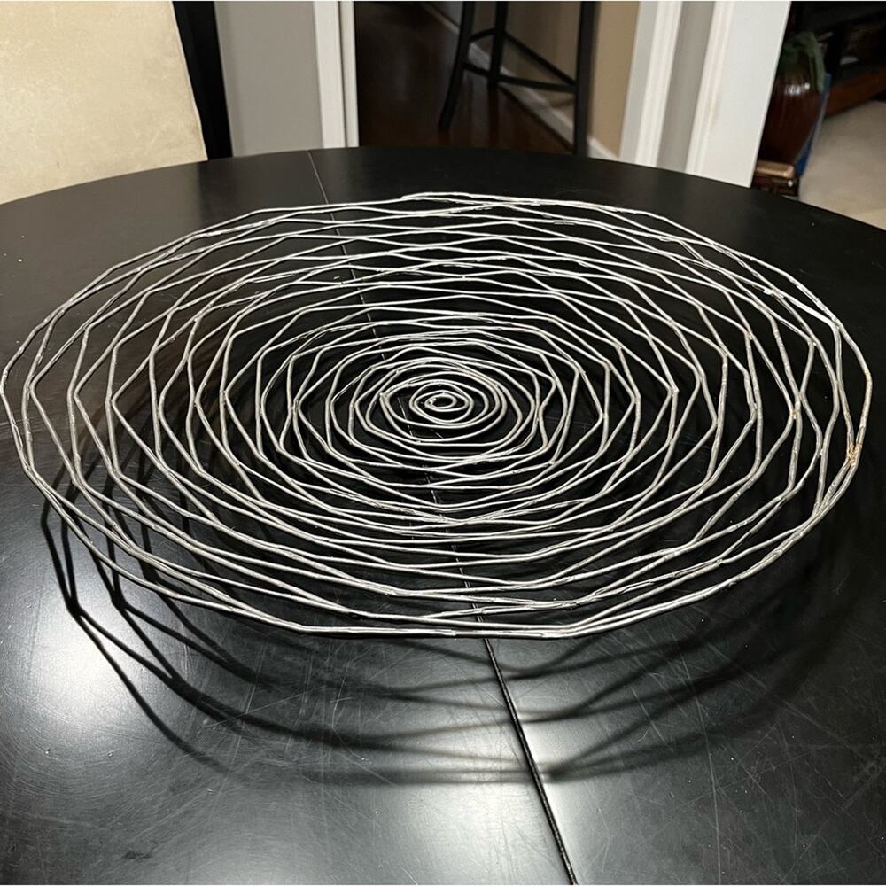 NEW Z Gallerie Antique Bronze Wrought Iron Vortex Wall Table Sculpture Bowl 21”
